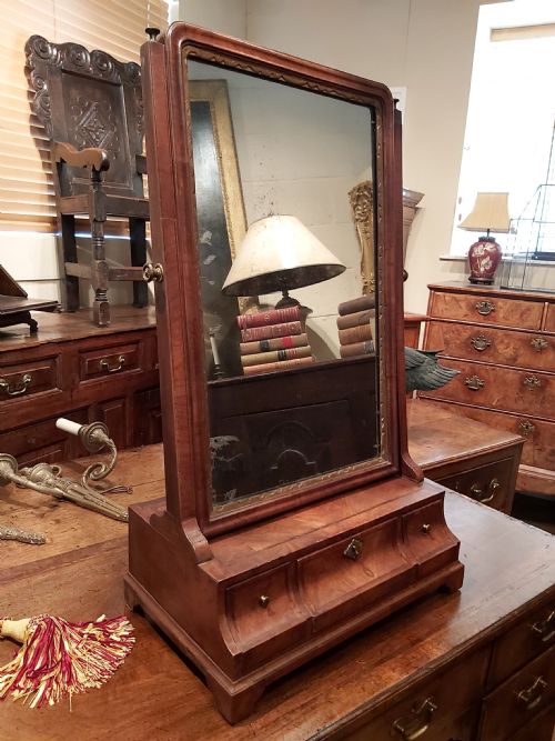 Early 18th Century Walnut Toilet Mirror
