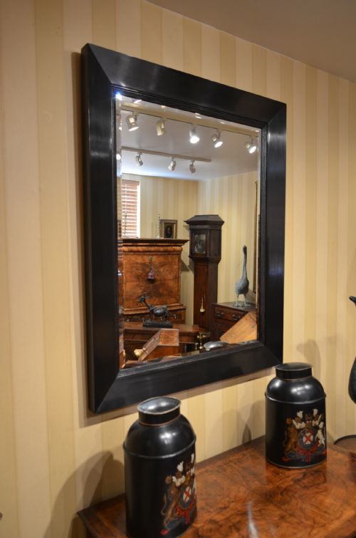 19th Century Ebonised Bevelled Mirror