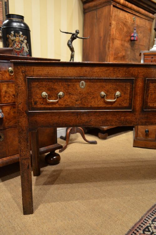 fig 1. Fabulous Georgian Oak and Mahogany Banded Dresser Base