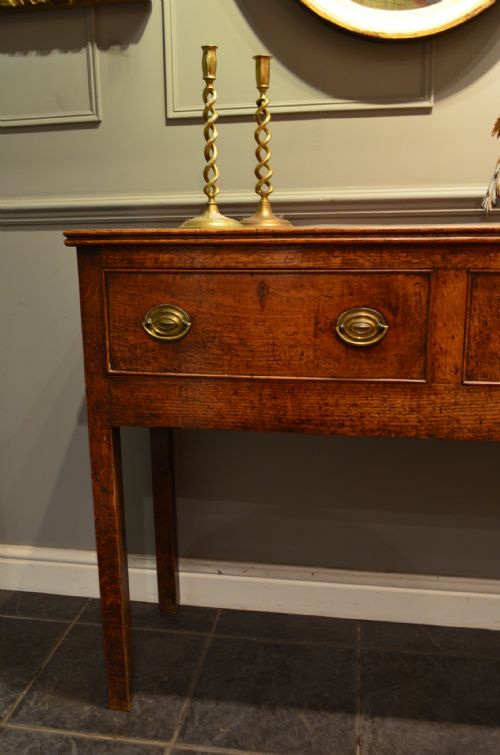 fig 1. Georgian Oak Three Drawer Dresser Base