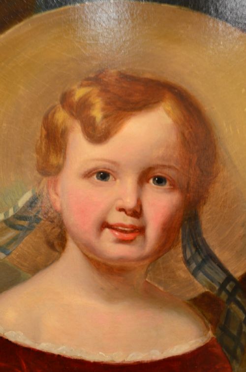 FABULOUS 19TH CENTURY OIL ON CANVAS PORTRAIT OF YOUNG BOY WITH A BUTTERFLY HENRY SCOTT 18041860 - ADDITIONAL PHOTO 3