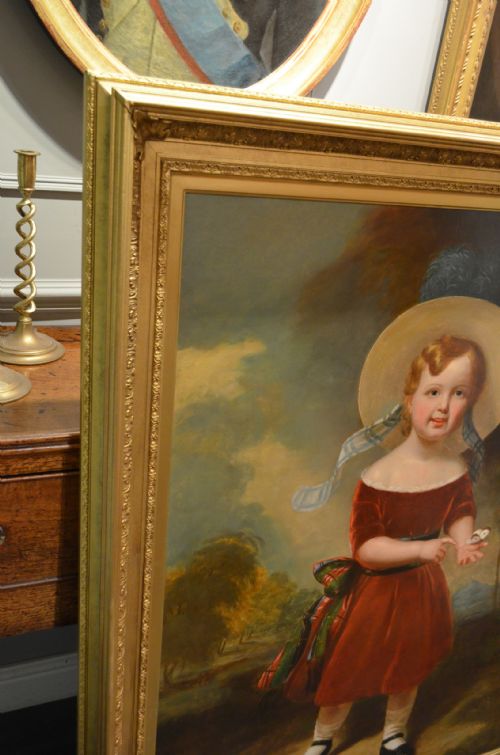 FABULOUS 19TH CENTURY OIL ON CANVAS PORTRAIT OF YOUNG BOY WITH A BUTTERFLY HENRY SCOTT 18041860 - ADDITIONAL PHOTO 7