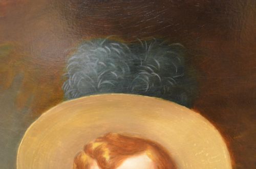 FABULOUS 19TH CENTURY OIL ON CANVAS PORTRAIT OF YOUNG BOY WITH A BUTTERFLY HENRY SCOTT 18041860 - ADDITIONAL PHOTO 11