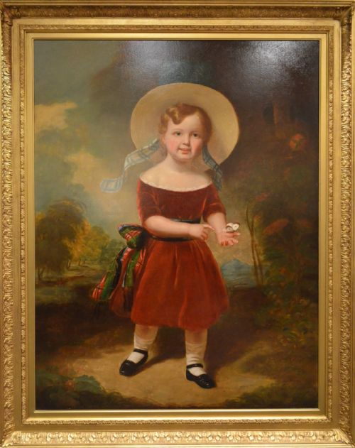 FABULOUS 19TH CENTURY OIL ON CANVAS PORTRAIT OF YOUNG BOY WITH A BUTTERFLY HENRY SCOTT 18041860 - ADDITIONAL PHOTO 14