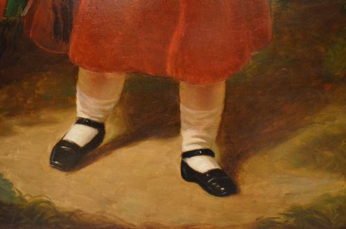 FABULOUS 19TH CENTURY OIL ON CANVAS PORTRAIT OF YOUNG BOY WITH A BUTTERFLY HENRY SCOTT 18041860 - ADDITIONAL PHOTO 17