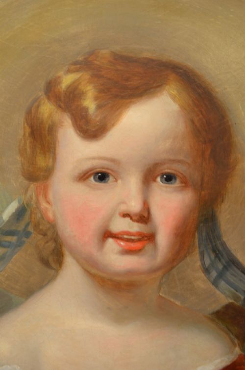 FABULOUS 19TH CENTURY OIL ON CANVAS PORTRAIT OF YOUNG BOY WITH A BUTTERFLY HENRY SCOTT 18041860 - ADDITIONAL PHOTO 21