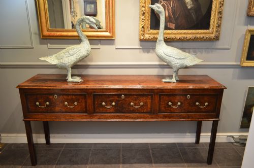 Georgian Oak Three Drawer Dresser Base