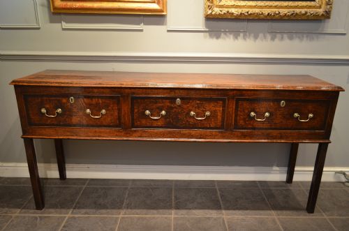 fig 1. Georgian Oak Three Drawer Dresser Base