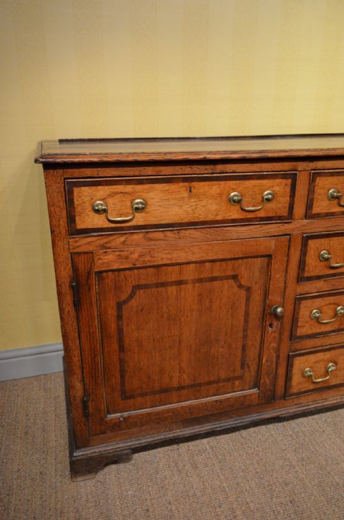 fig 1. Georgian Oak And Mahogany Banded Cupboard Base Dresser