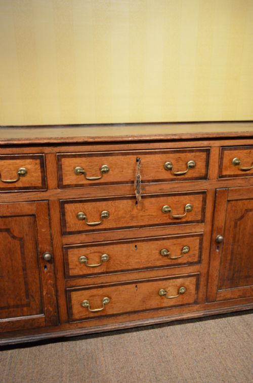 fig 2. Georgian Oak And Mahogany Banded Cupboard Base Dresser