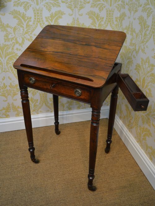 Regency Rosewood Writing Table with Drawer.