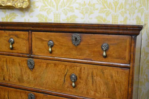 fig 1. Early 18th Century Walnut Chest of Drawers.