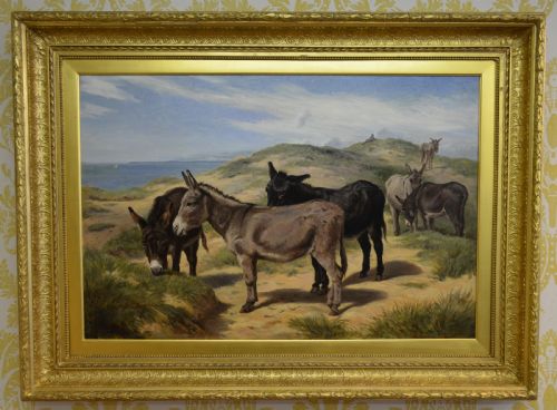 Donkeys Grazing on Grassy Sand Dunes. W Marshall 1875