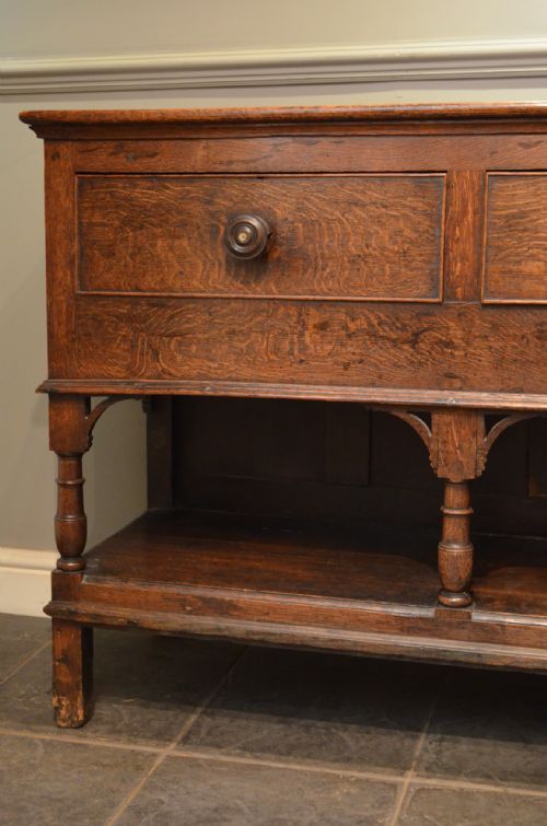 fig 1. Beautiful 18th Century Oak Potboard Dresser Base
