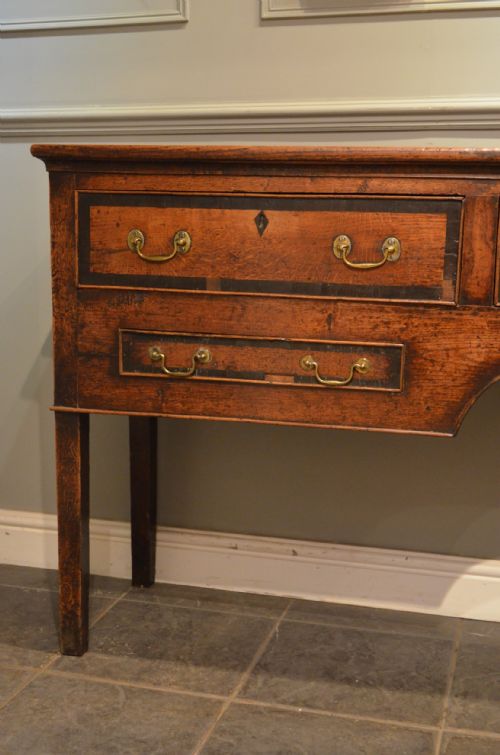 fig 1. 18th Century Oak Banded Dresser Base.