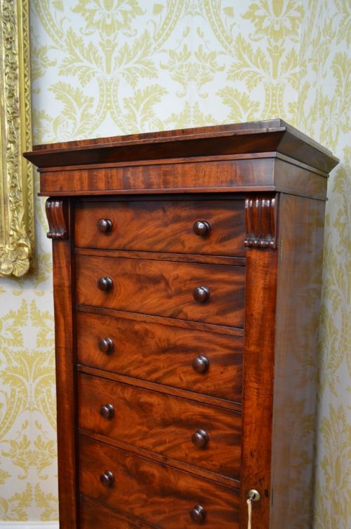 fig 1. 19th Century Mahogany Wellington Chest.