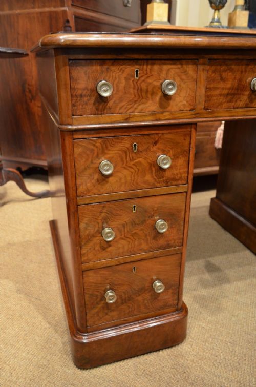 fig 2. beautiful Walnut Pedestal Writing Desk