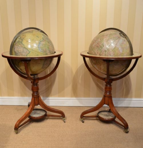 STUNNING PAIR OF THOMAS MALBY GLOBES - ADDITIONAL PHOTO 1