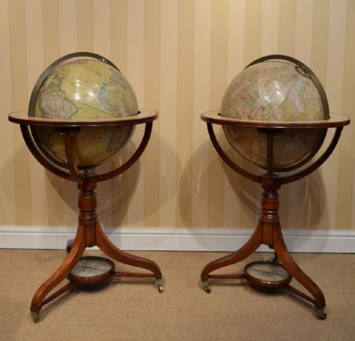 STUNNING PAIR OF THOMAS MALBY GLOBES