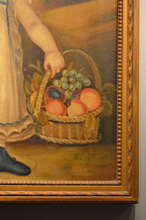 fig 1. Naive Oil Painting of Girl and Her pets.