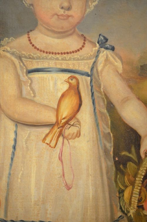 fig 3. Naive Oil Painting of Girl and Her pets.