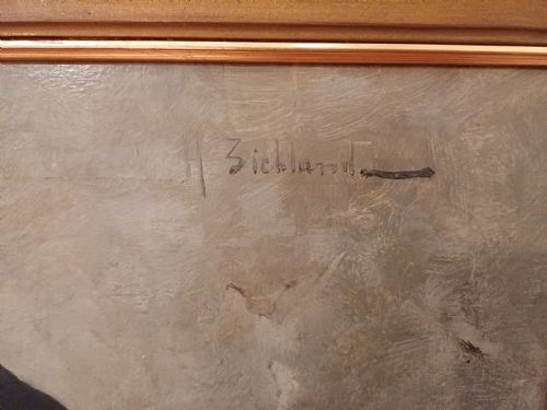 fig 2. 19th Century Oil painting on board by Hermann Ziebland of Cavalier
