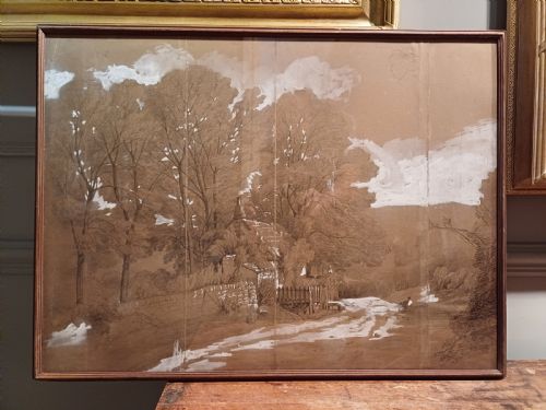 Pencil Drawings on Buff Paper by Edward Lear
