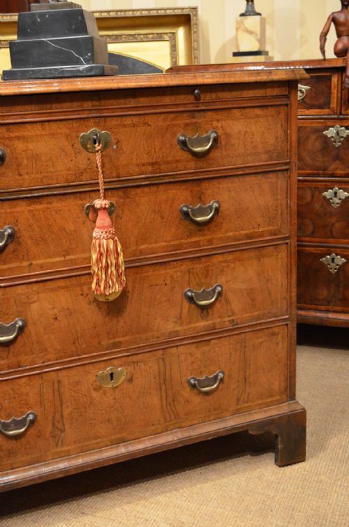 fig 1. Small Early 18th Century Walnut Chest with a Slide.