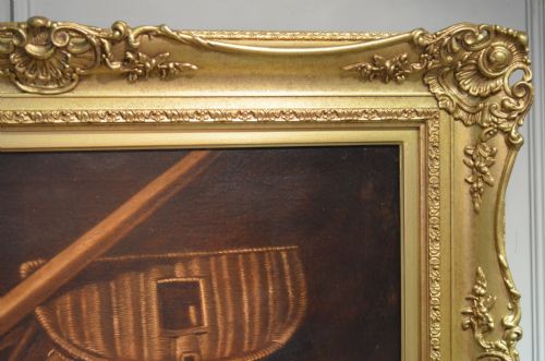 BEAUTIFUL 19THC OIL ON CANVAS OF CAT WITH FISH ATTRIBUTED TO HORATIO HENRY COULDERY - ADDITIONAL PHOTO 7