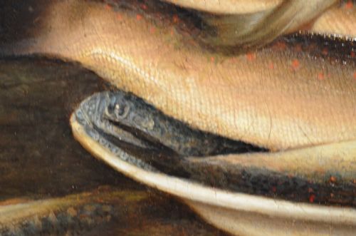 BEAUTIFUL 19THC OIL ON CANVAS OF CAT WITH FISH ATTRIBUTED TO HORATIO HENRY COULDERY - ADDITIONAL PHOTO 15