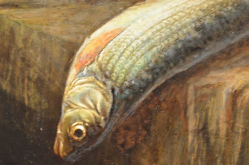 BEAUTIFUL 19THC OIL ON CANVAS OF CAT WITH FISH ATTRIBUTED TO HORATIO HENRY COULDERY - ADDITIONAL PHOTO 17