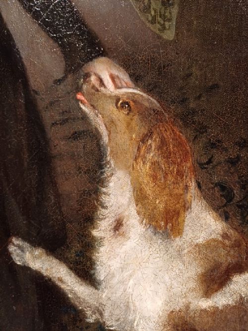 fig 2. Portrait of a young boy and a spaniel in an interior