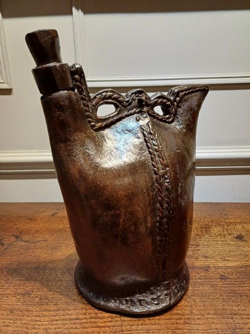 ANTIQUE 16TH CENTURY TURKISH OTTOMAN ISLAMIC LEATHER FLASK