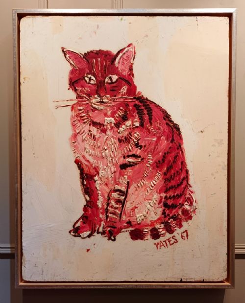 OIL ON BOARD 'THE CAT' BY FRED YATES