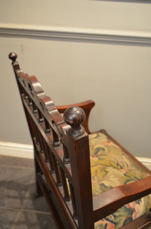 LOVELY 18TH CENTURY OAK 'WESTMORELAND' LAWN CHAIR - ADDITIONAL PHOTO 7