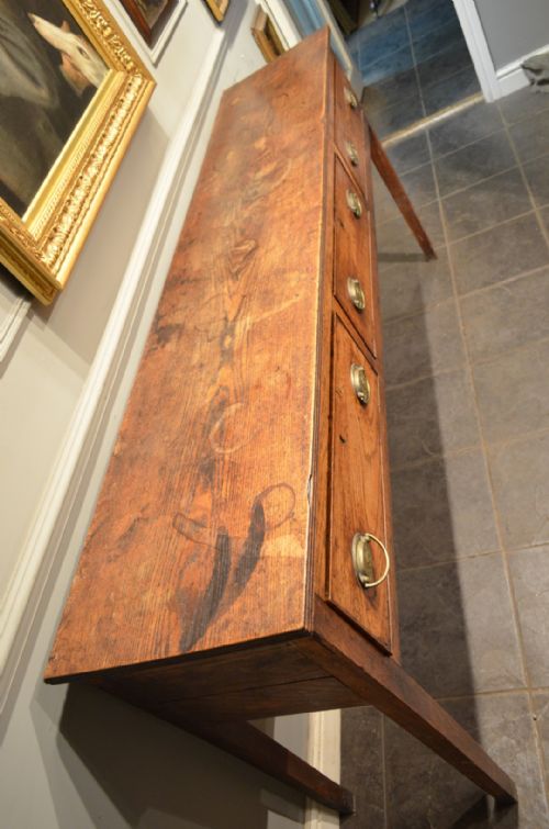 GEORGIAN OAK AND ELM THREE DRAWER DRESSER BASE - ADDITIONAL PHOTO 9