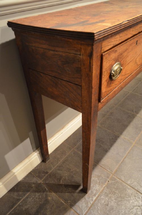 GEORGIAN OAK AND ELM THREE DRAWER DRESSER BASE - ADDITIONAL PHOTO 13