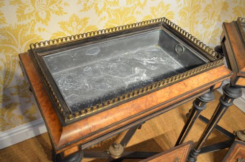 BEAUTIFUL PAIR OF WALNUT AND EBONISED JARDINIERES - ADDITIONAL PHOTO 13
