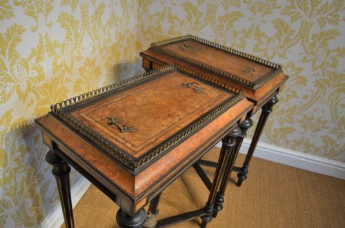 BEAUTIFUL PAIR OF WALNUT AND EBONISED JARDINIERES - ADDITIONAL PHOTO 27