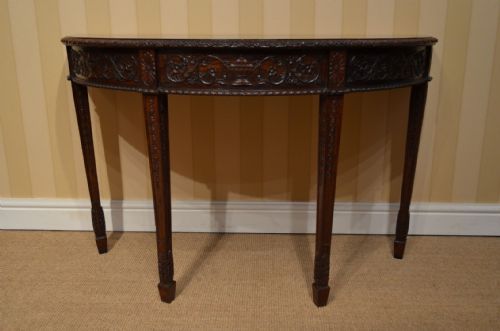 fig 1. Pair Of Late 19th Century Padouk Demi-lune Side-tables