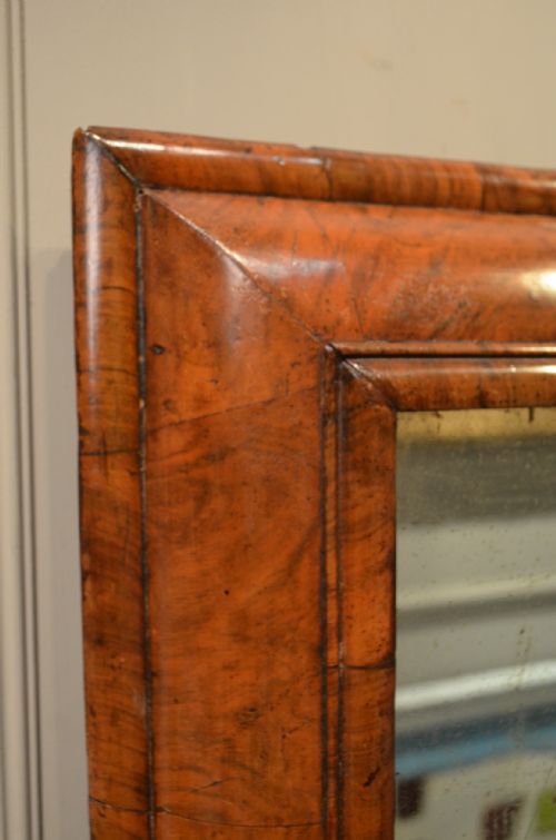 fig 1. Beautiful William & Mary Walnut Cushion Mirror