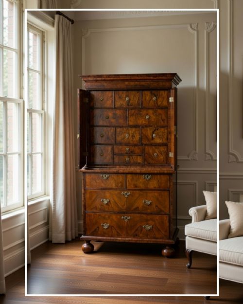 WILLIAM AND MARY WALNUT CABINET ON CHEST - ADDITIONAL PHOTO 26