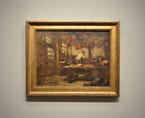 Thomas Couture Oil on Canvas of an Interiors Scene.
