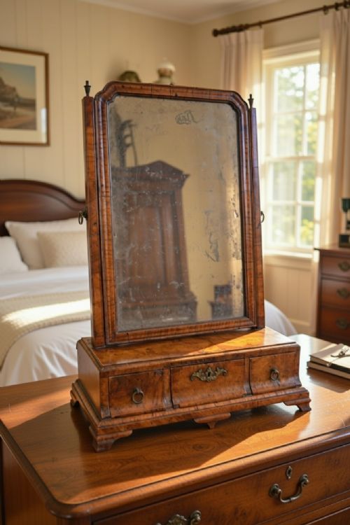 EARLY 18TH CENTURY WALNUT DRESSING MIRROR
