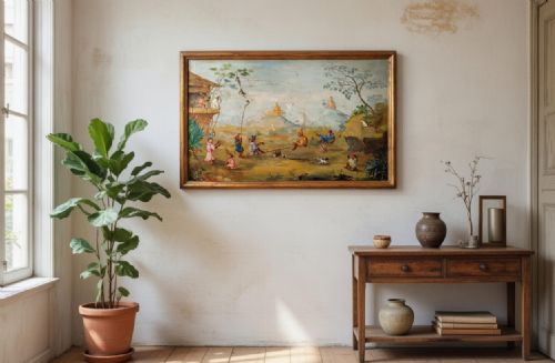 fig 1. Anthropomorphic Monkeys oil on Canvas