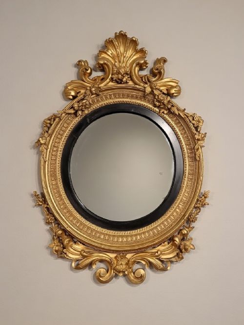 ELEGANT OVAL REGENCY GILT MIRROR - ADDITIONAL PHOTO 1
