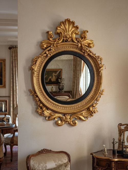 ELEGANT OVAL REGENCY GILT MIRROR - ADDITIONAL PHOTO 2