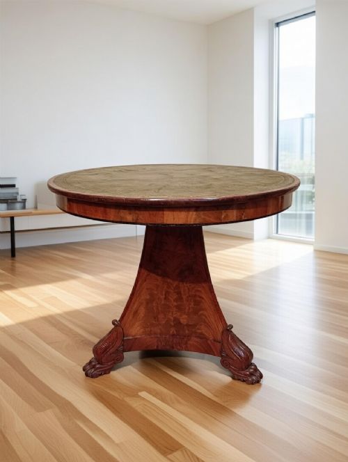 BEAUTIFUL LEATHER TOPPED GUERIDON TABLE C1800 - ADDITIONAL PHOTO 1