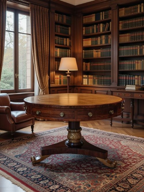 FABULOUS ROSEWOOD LIBRARY DRUM TABLE C1840