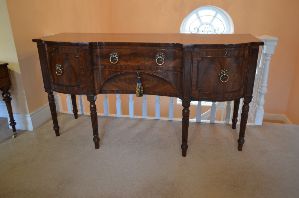 Regency Mahogany Inverted Breakfront Sideboard.